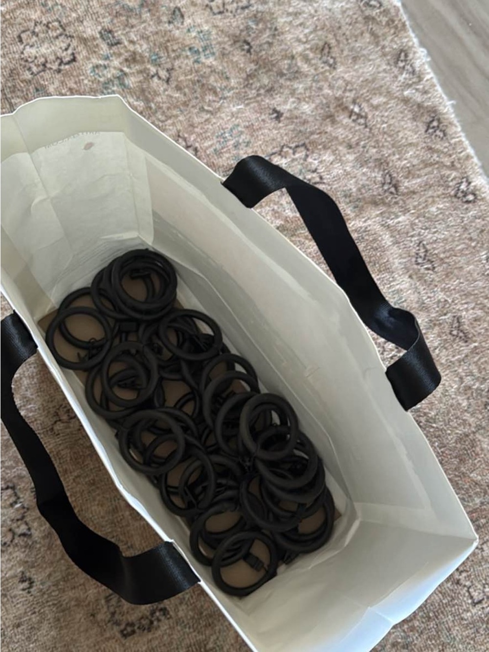 Pottery Barn Black Curtain Rings with Clips - Picture 2 of 2